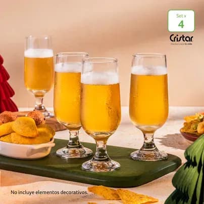 Set x 4 Vasos Cerveceros Cristar