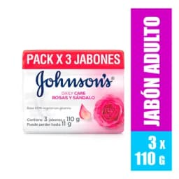 Jabón adulto Johnson's® Rosas y Sándalo x 3 unds x 110g c/u-0