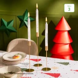 Set x 3 Candelabros Dorados-0