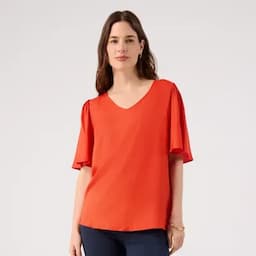 Patprimo Blusa manga 3/4 acampanada naranja S-0