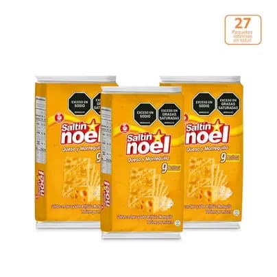 Galletas Saltín Noel Queso Mantequilla Para Llevar x 9 paquetes c/u