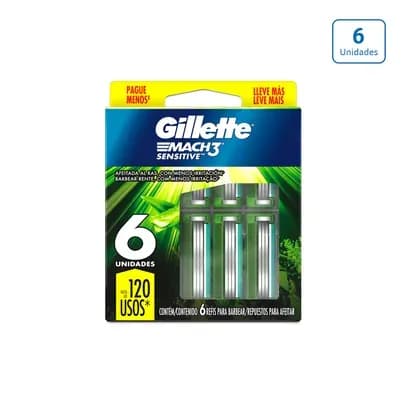 Repuesto Gillette Mach3 Sensitive x 6 unds