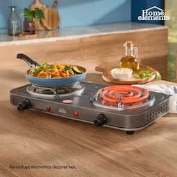 Estufa eléctrica gris x 2 puestos Home Elements-0