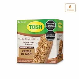 Barra de cereal Tosh Crema de Maní Chewy x 6 unds x 25g c/u-0