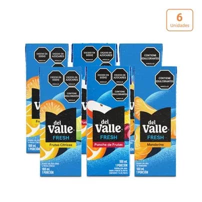 Sixpack Jugos cítricos Del Valle x 6unds x 188ml c/u.