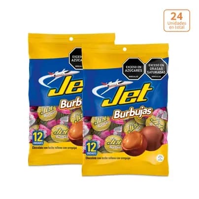 Combo - 2 Jet Burbujas Arequipe x 141.6g c/u x 12 unidades c/u x 11.8g c/u 