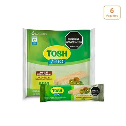 Galletas Tosh Wafer Kiwi sin azúcar x 162g x 6 paquetes