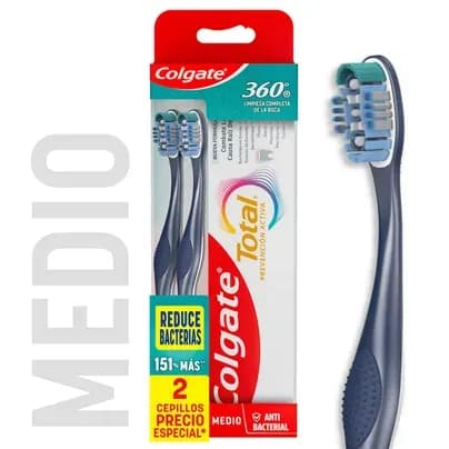 Cepillo Colgate 360 x 2 unds + Crema Dental Colgate Total 12 x 75ml