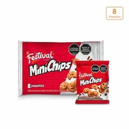 Galletas Festival Minichips Chocolate x 280g x 8 Paquetes-0