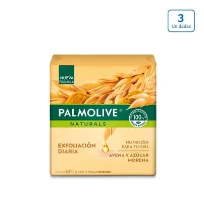 Jabón Palmolive Avena y Azúcar Morena 3 unds x110g c/u		
