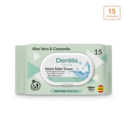 Papel higiénico húmedo Derela x 15 unds