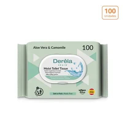 Papel higiénico húmedo Derela x 100 unds