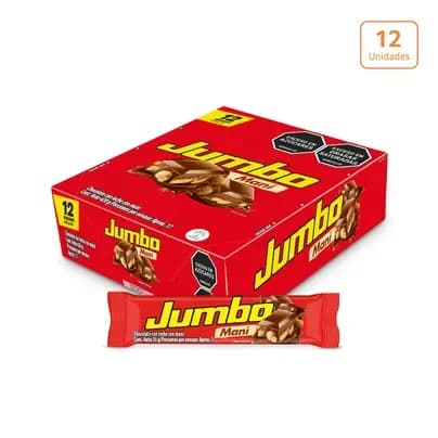 Chocolatina Jumbo Maní x 12 unds x35gr c/u