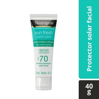 Protector Facial Neutrogena Sun Fresh Derm Care Sin Color FPS70 x 40g