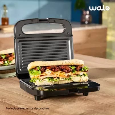 Sanduchera tipo Panini negra Walo