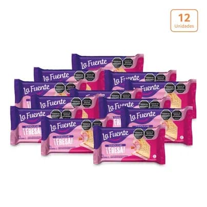 Galleta de helado La Fuente fresa x 12unds x 60gc/u