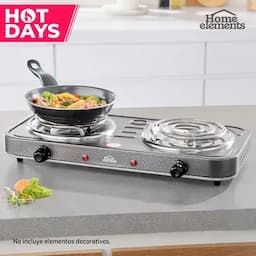 Estufa eléctrica gris x 2 puestos Home Elements-0