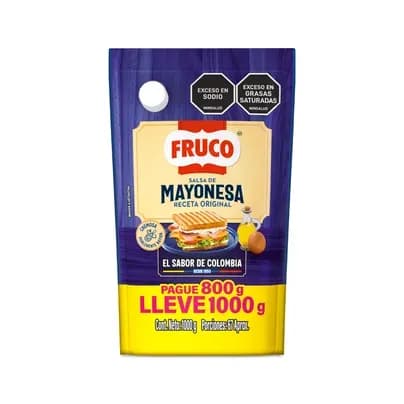 Mayonesa Fruco Paga 800g lleva 1.000g