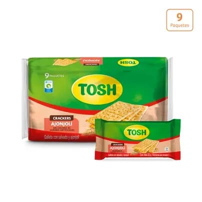 Galletas Tosh Ajonjolí x 9 paquetes x 3 unds c/u