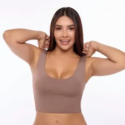 Fájate Top deportivo con copas fijas en busto cocoa 32-0