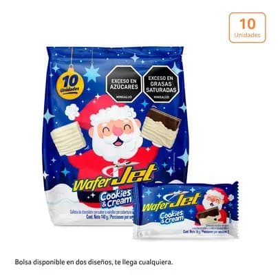 Bolsa Wafer Jet Cuadritos Cookies & Cream x 140g x10unds