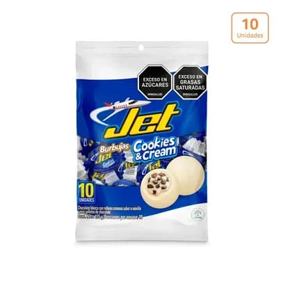 Jet Burbujas Cookies & Cream x 115g x 10 unds x 11.5g c/u