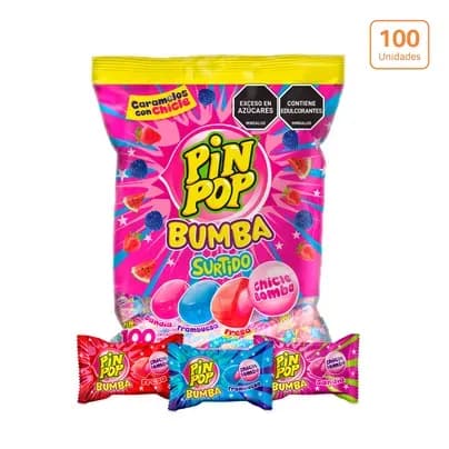 Pin Pop Bumba surtido x 100unds x 500g