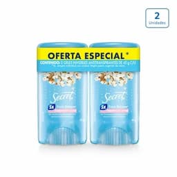 Desodorante Antitranspirante en gel Secret Algodón x 2 unds x 45g c/u-0
