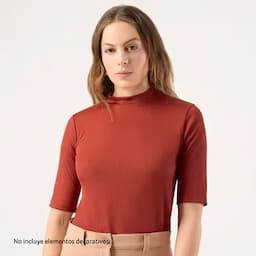 Patprimo Camiseta manga corta cuello semi alto terra M-0