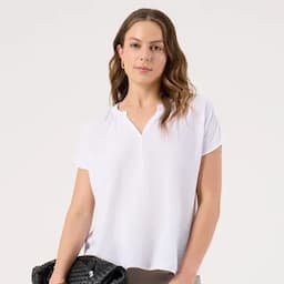 Patprimo Blusa manga corta cuello nerú blanco M-0