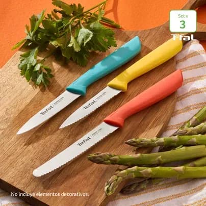 Set x 3 cuchillos Colorfood Tefal
