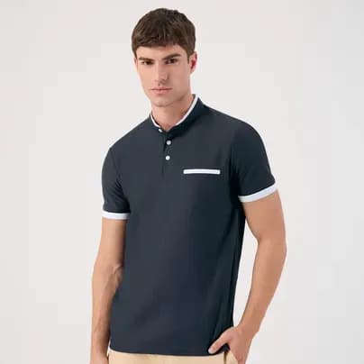 Patprimo Camiseta tipo polo masculina azul M