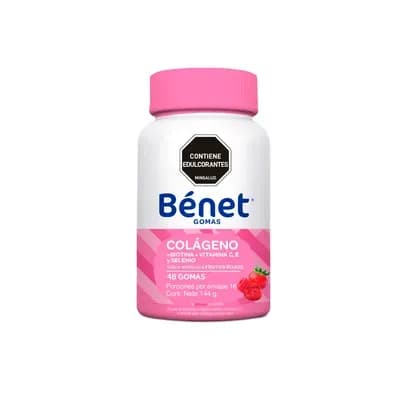Gomas Bénet Colágeno + Biotina + Vitamina C, E y Selenio sabor frutos rojos x144g