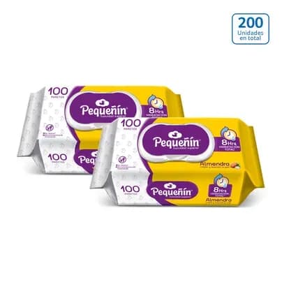 Pack x 2 Toallitas húmedas Pequeñín Almendra x 100 unds c/u