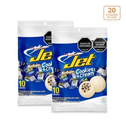 Jet Burbujas Cookies & Cream x 10 unds x 11.5g c/u