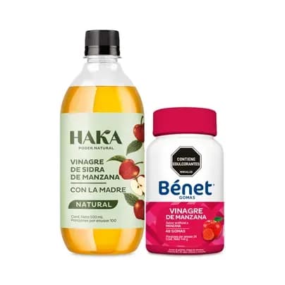 Gomas Bénet Vinagre Manzana x 48 unds + Vinagre de Manzana Haka x 500ml