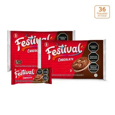 Galleta Festival chocolate x 403g x 12 Paquetes x 4 galletas c/u