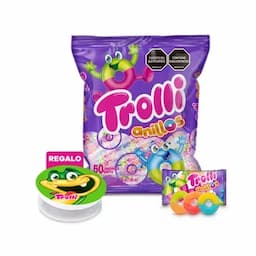 Gomas Trolli Anillos x 50 unds x 200g + Gratis: Obs Popsockets Trolli-0