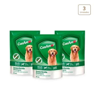 Shampoo insecticida Can Amor x 3 unds x 30ml c/u