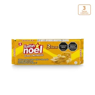 Galleta Saltín Noel Queso y Mantequilla x 338g x 3 Tacos internos