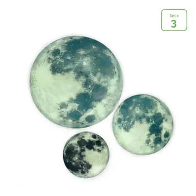 Set x 3 stickers lunas luminosas