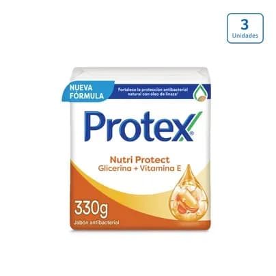 Jabón en barra Protex Nutri Protect Vitamina E x 3 unds x 110g c/u