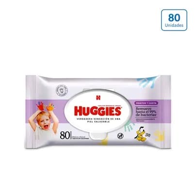 Toallitas húmedas Huggies manitos y carita x 80 unds 