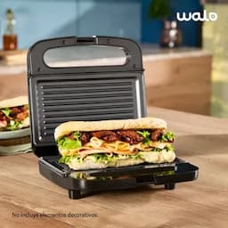 Sanduchera tipo Panini negra Walo-0
