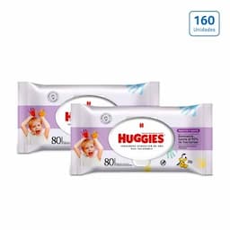 Pack x 2 Toallitas húmedas Huggies manos y caritas x 80 unds c/u-0
