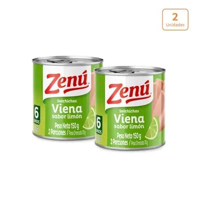 Salchicha Viena con sabor a limón x 150g c/u


