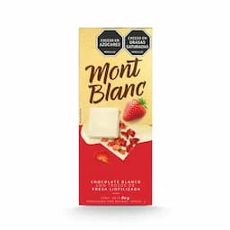 Chocolatina Montblanc chocolate blanco trozos de fresa x 80g-0