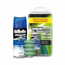 Estuche Repuesto Sensitive x 4 unds + Gel para afeitar Mach3 x 72 ml-0