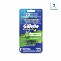 Máquina de afeitar Gillette Prestobarba3 Sensitive x 3 unds-0