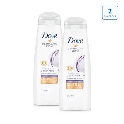 Shampoo anticaspa hidratación y suavidad x2 x370ml
